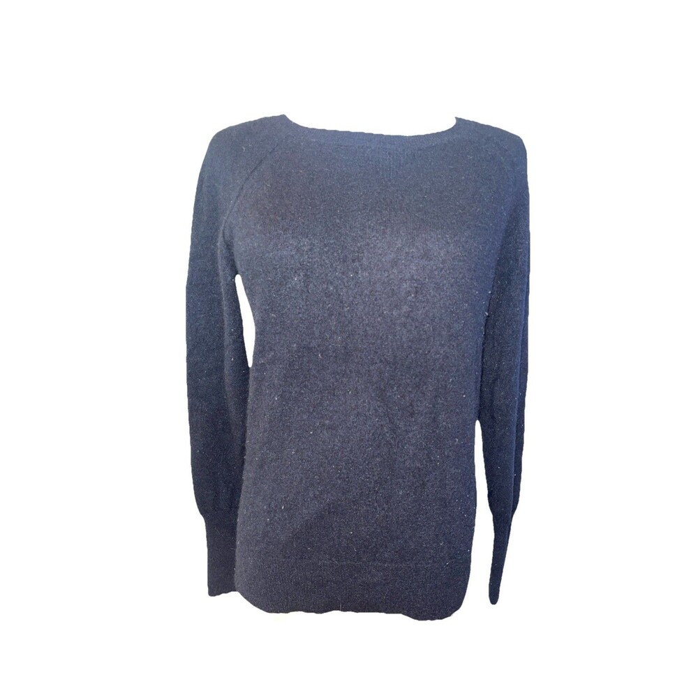 Halogen Sweater Womens M Black 100% Cashmere Pullover Long Sleeve Knit